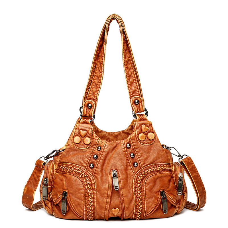 Motorcycle bag fashion solid color woman