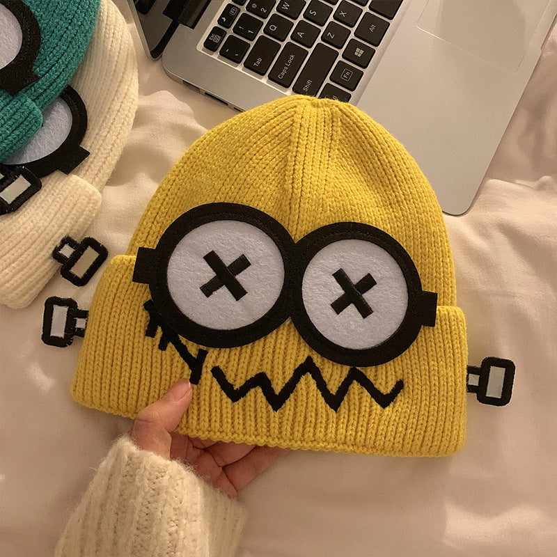 Cartoon-Knit Beanie For Fall And Winter