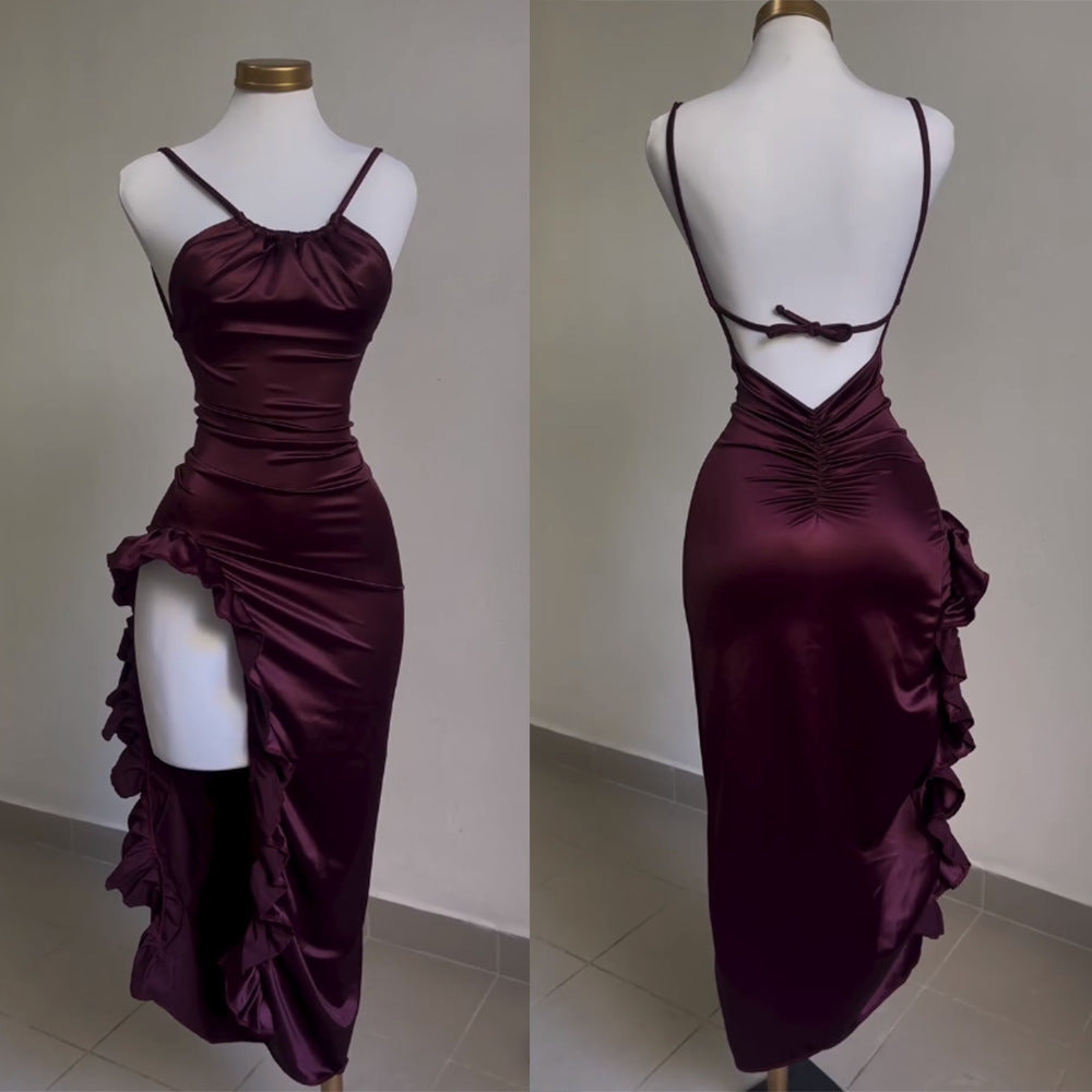 New Summer High-grade Sexy Backless Slip Dress