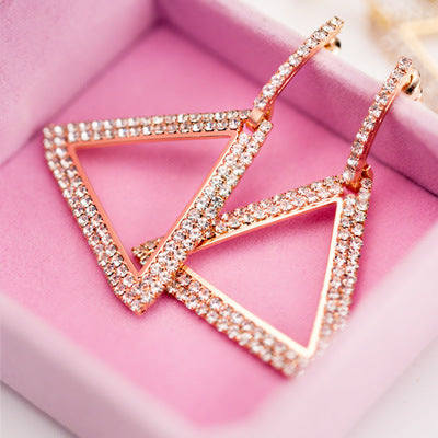 Exaggerated Geometry Triangle Copper Earrings For Women