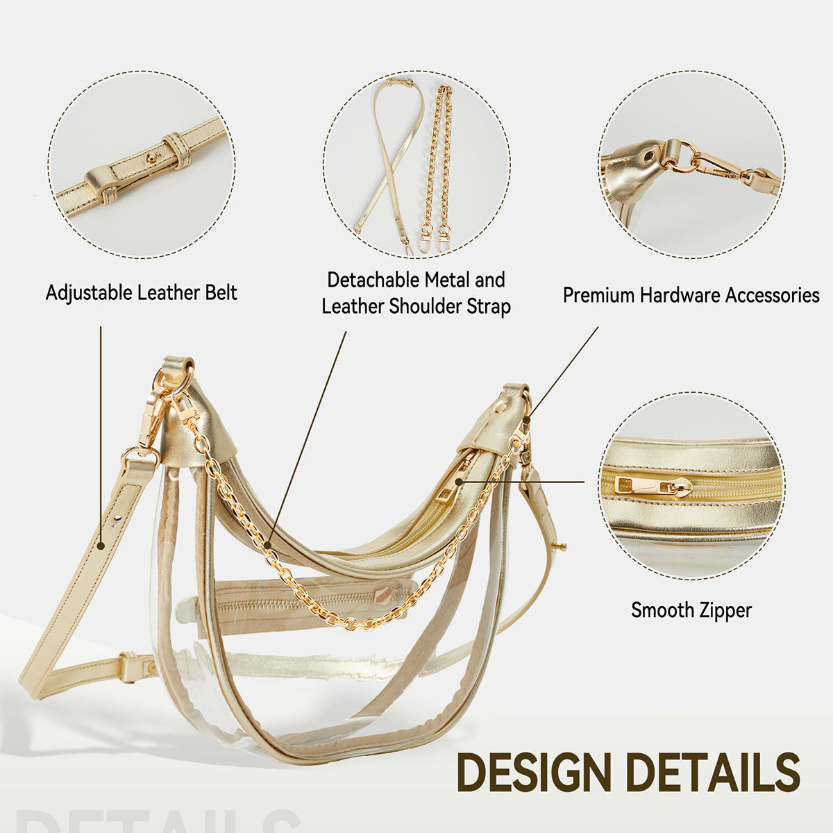 Clear Fanny Pack Stadium Approved For Women & Men Belt Bag Crossbody Waterproof With Adjustable Strap For Festival Sports Workout