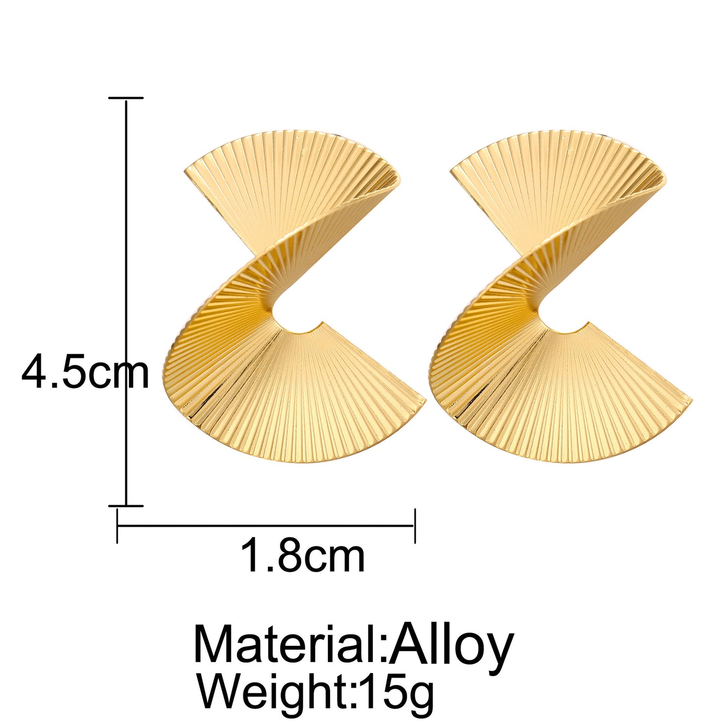 Personality Irregular Spiral Fan Leaf Earrings