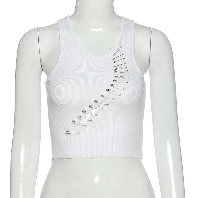Short Halter Racer Vest Women's Clothing