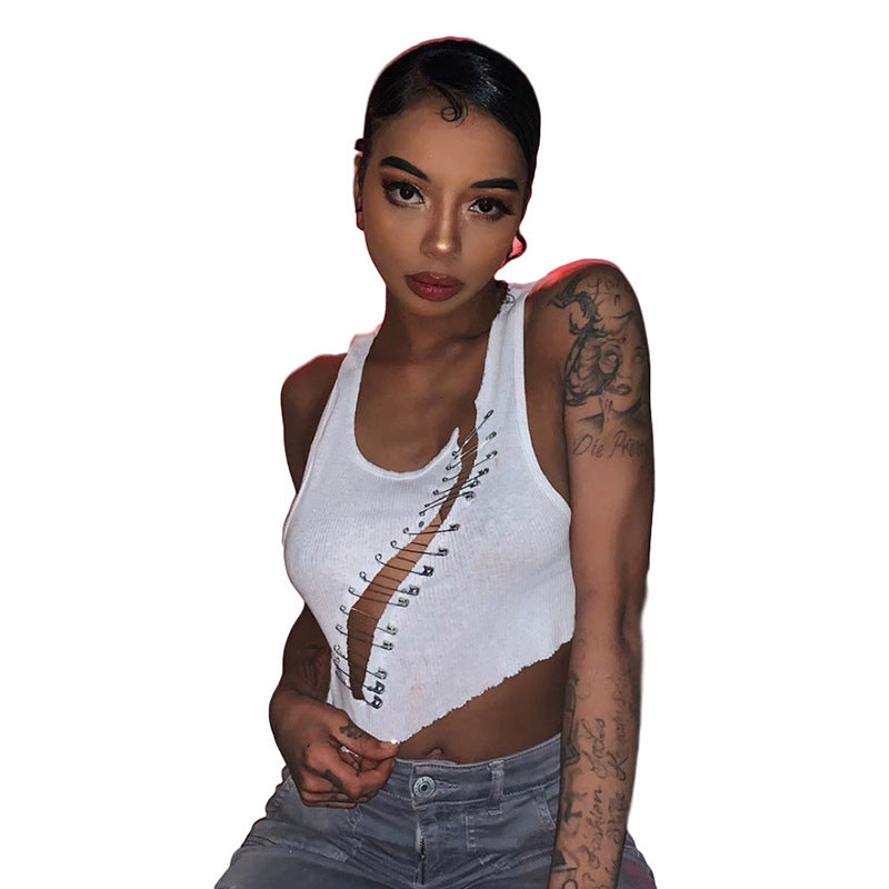 Short Halter Racer Vest Women's Clothing