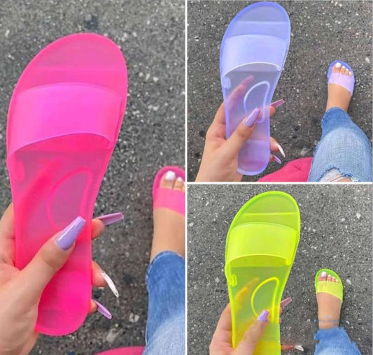 صنادل ونعال نسائية جيلي عصرية بسيطة