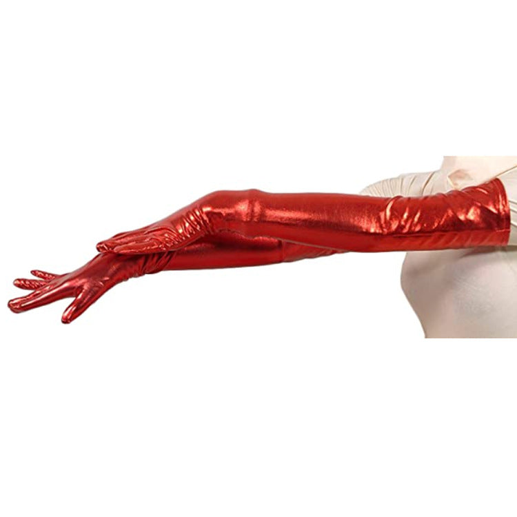 Stage Performance Prom Rubberized Tight Gloves