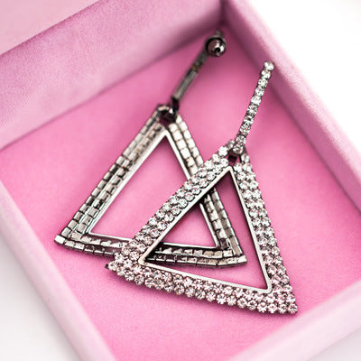 Exaggerated Geometry Triangle Copper Earrings For Women