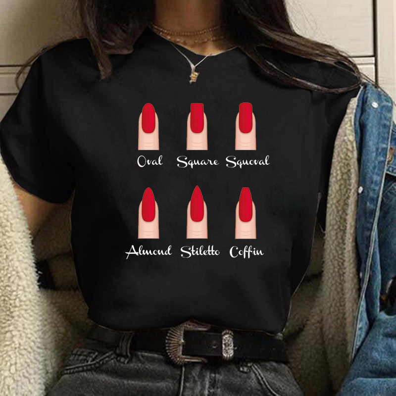 Half Sleeve Trendy Vintage Print Short Sleeves Women