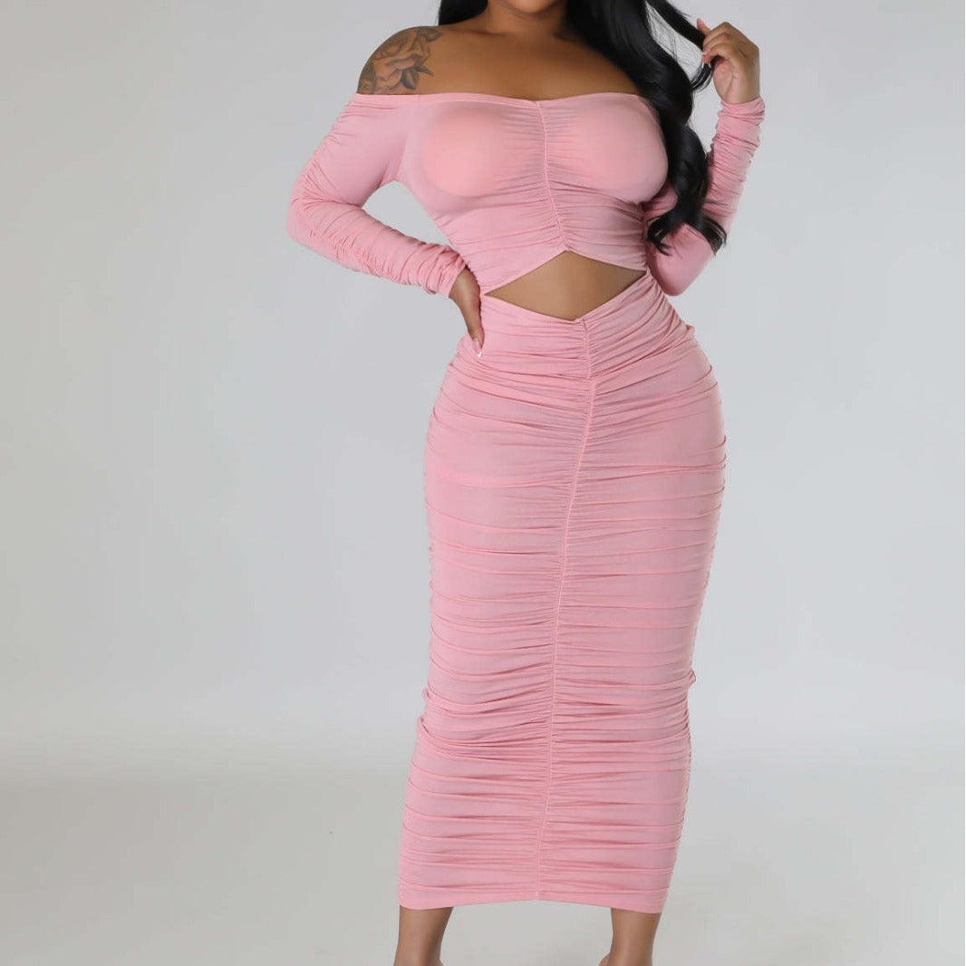 Stretch Solid Color Sexy Dress