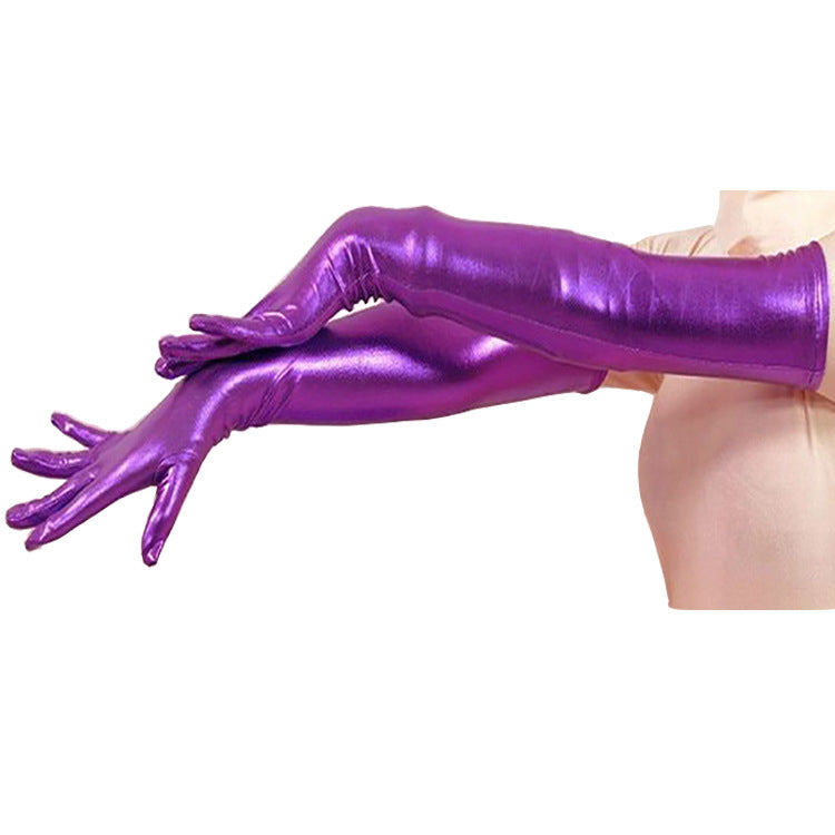 Stage Performance Prom Rubberized Tight Gloves
