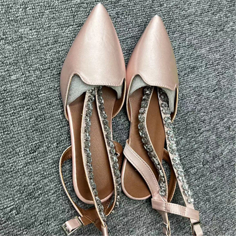 Women's Baotou Pointed Rhinestone Sandals