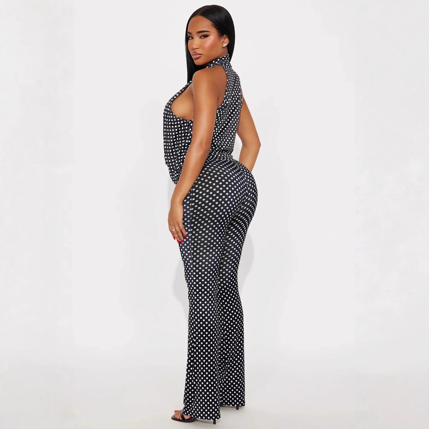 Women's Spot Print Chest-wrapped Hanging Suit