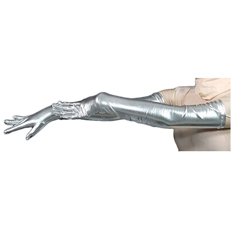 Stage Performance Prom Rubberized Tight Gloves