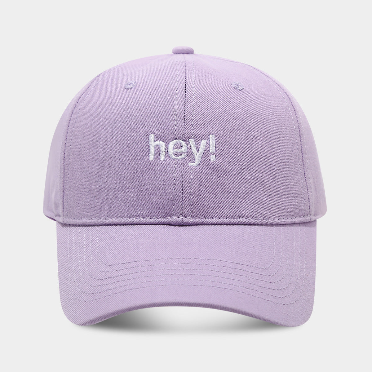Creative Letters Hey Embroidery Soft Top Peak Cap