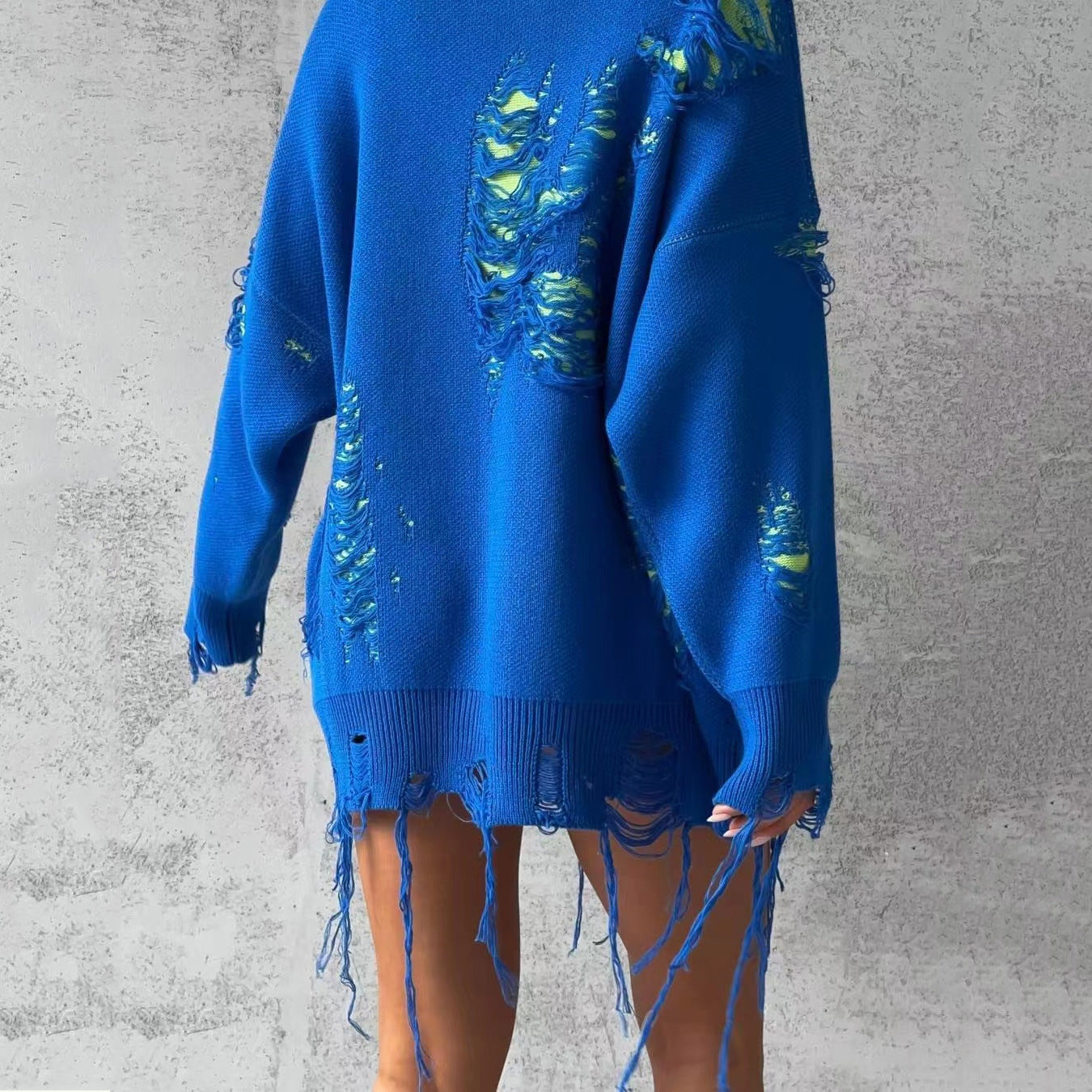 High Street Fashion Brand Loose Design Knitted Top For Women