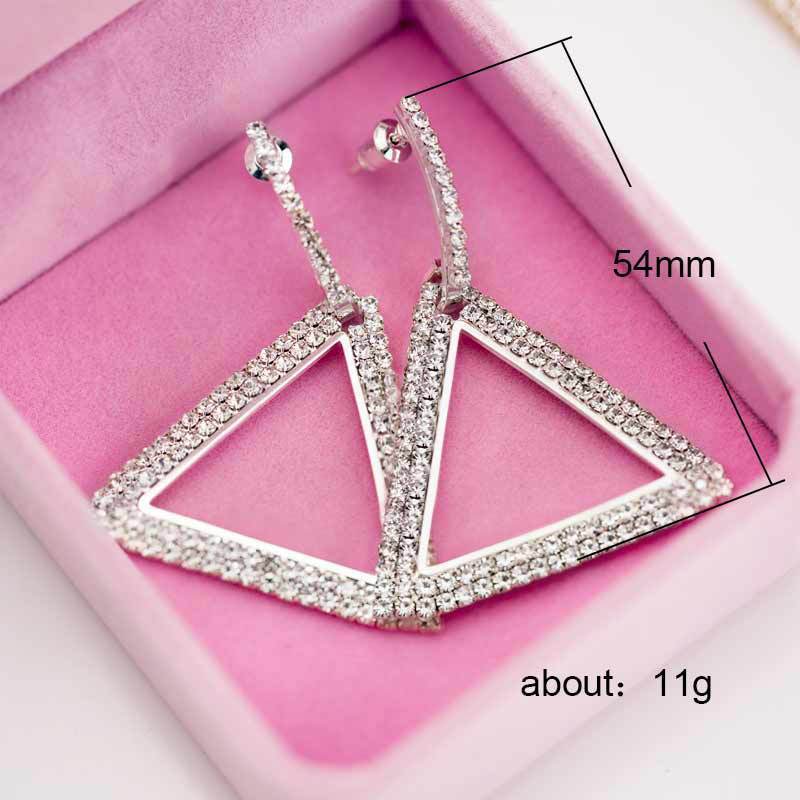 Exaggerated Geometry Triangle Copper Earrings For Women