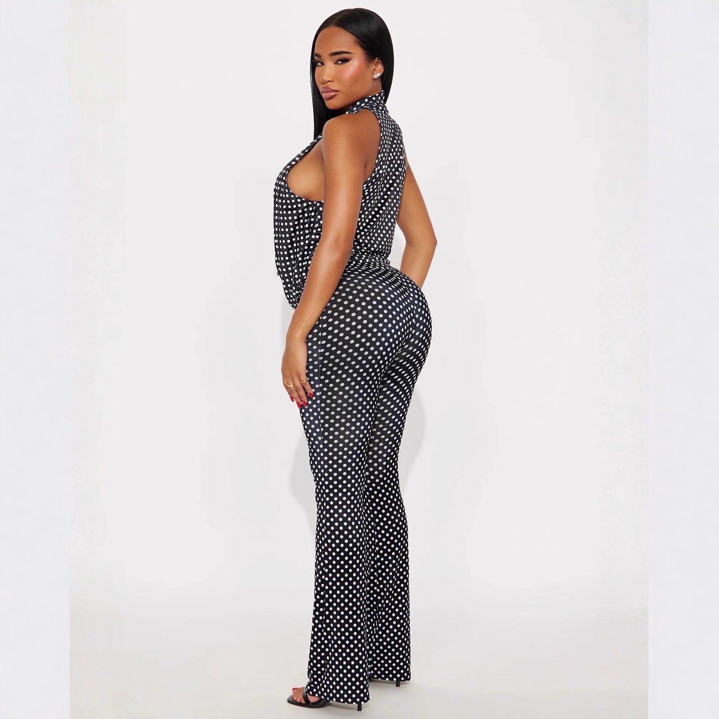 Women's Spot Print Chest-wrapped Hanging Suit