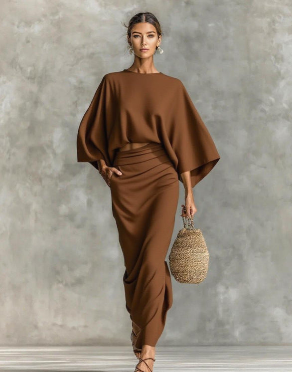 European And American Elegant Women's Clothing Autumn New High Waist Long Skirt Suit