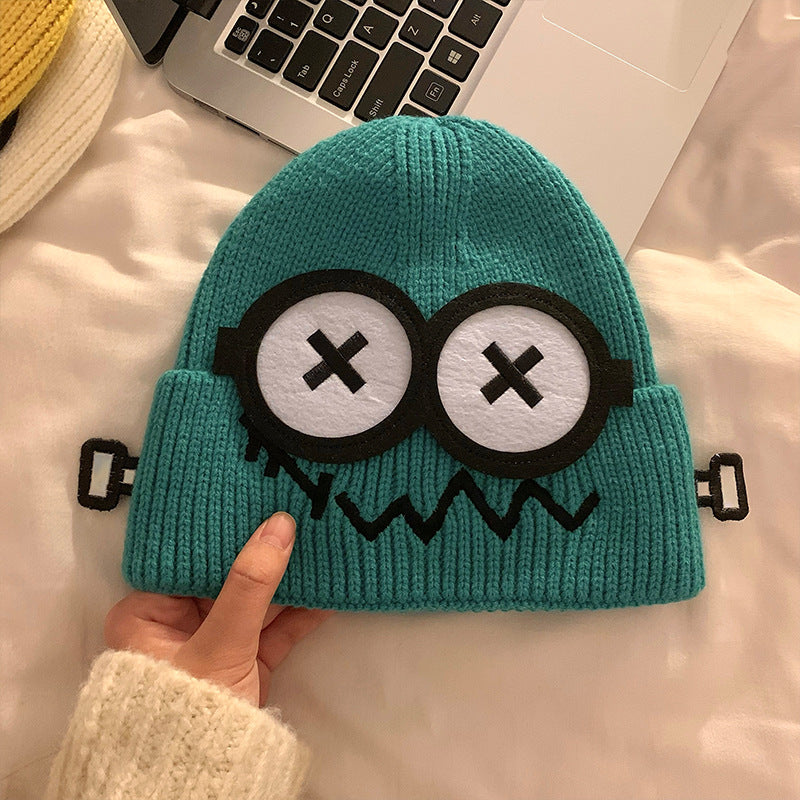 Cartoon-Knit Beanie For Fall And Winter