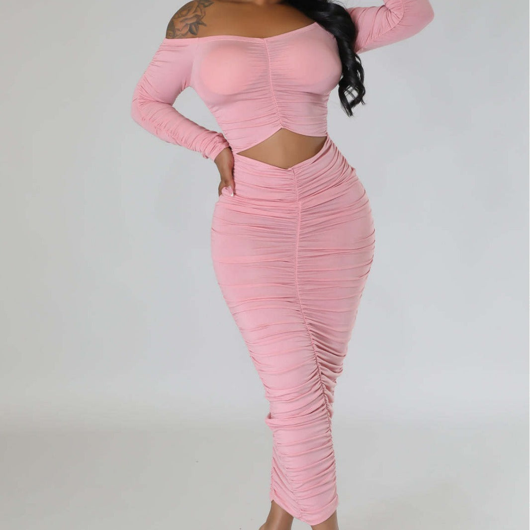 Stretch Solid Color Sexy Dress