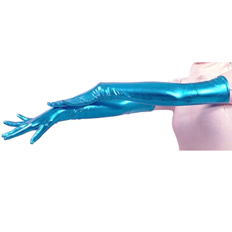 Stage Performance Prom Rubberized Tight Gloves