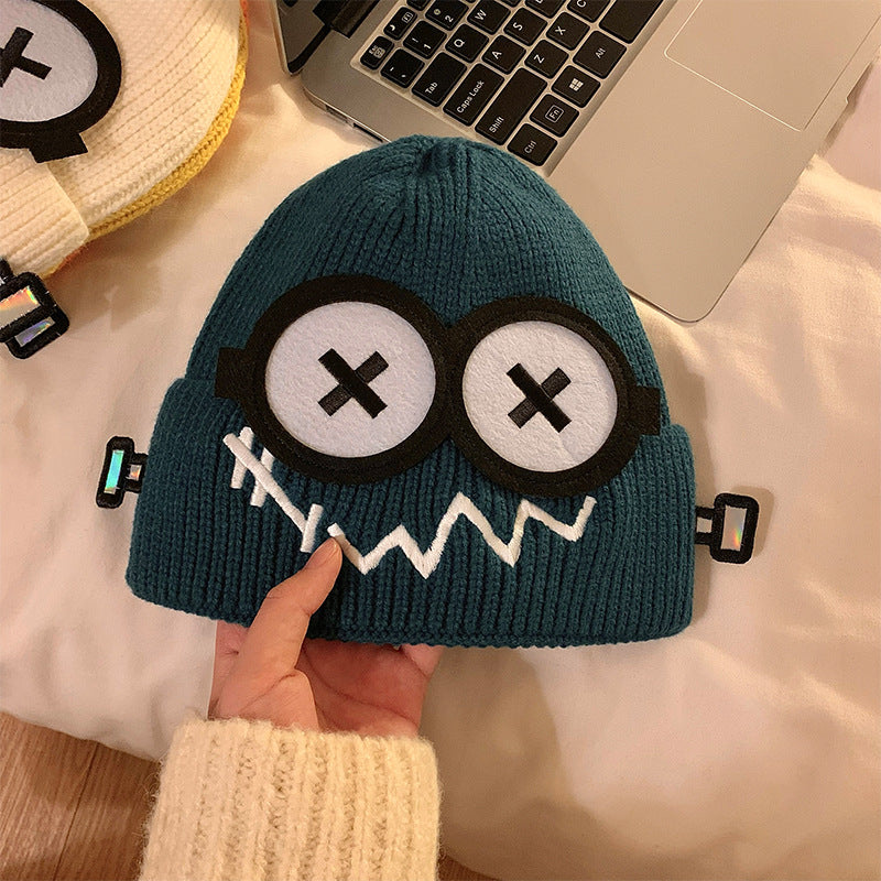 Cartoon-Knit Beanie For Fall And Winter