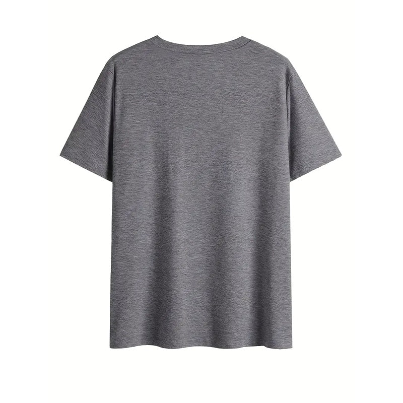 Women V Neck Short Sleeve Summer Tops Funny Letter Printed Loose Casual T Shirts