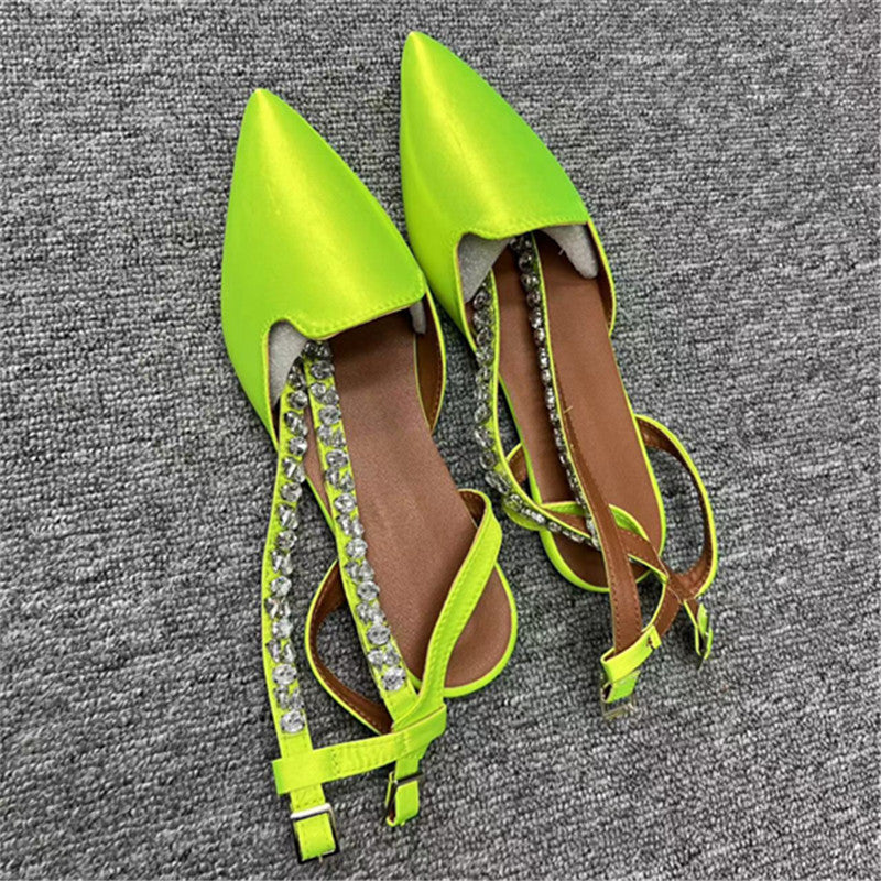 Women's Baotou Pointed Rhinestone Sandals