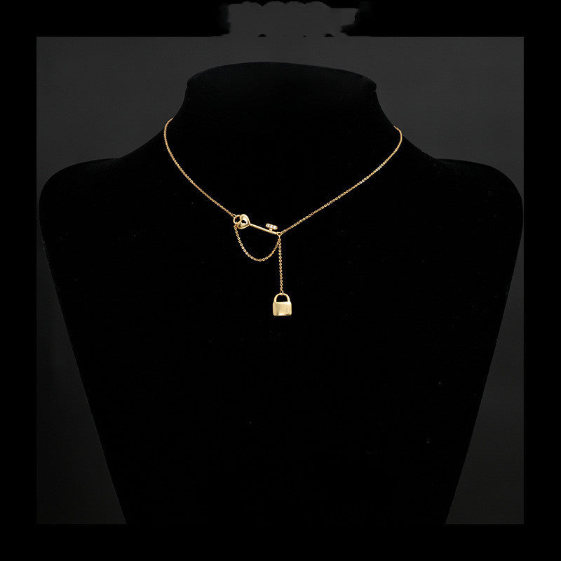 Small Lock Pendant Necklace Clavicle Chain Female Dongdaemun Cold Wind Jewelry