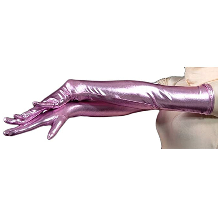 Stage Performance Prom Rubberized Tight Gloves