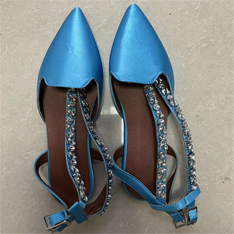 Women's Baotou Pointed Rhinestone Sandals
