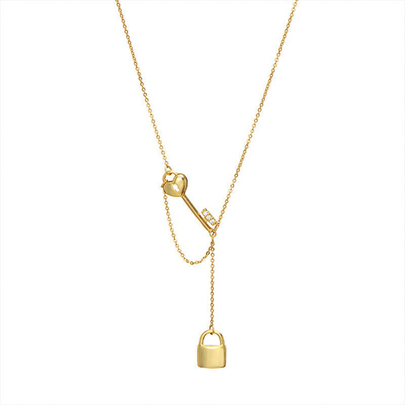 Small Lock Pendant Necklace Clavicle Chain Female Dongdaemun Cold Wind Jewelry