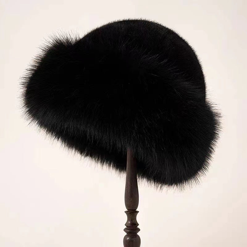 Fur Fashion Bucket Hat Mink-like Women