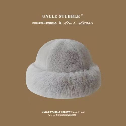 Fur Fashion Bucket Hat Mink-like Women