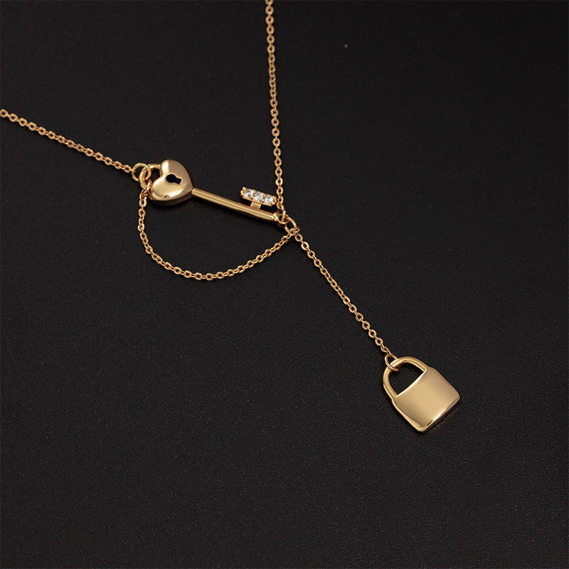 Small Lock Pendant Necklace Clavicle Chain Female Dongdaemun Cold Wind Jewelry