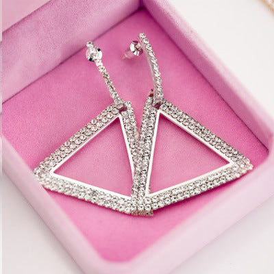 Exaggerated Geometry Triangle Copper Earrings For Women