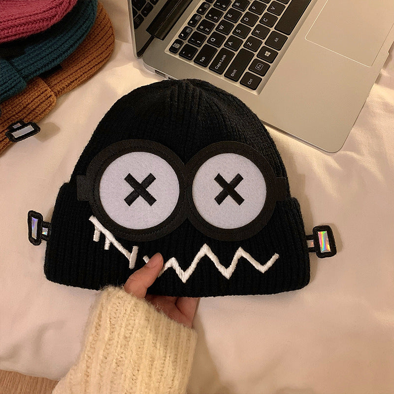 Cartoon-Knit Beanie For Fall And Winter