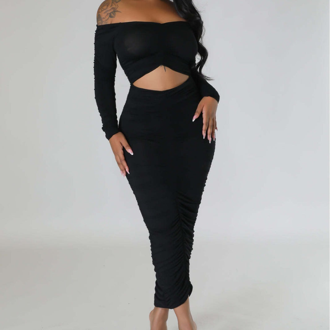 Stretch Solid Color Sexy Dress