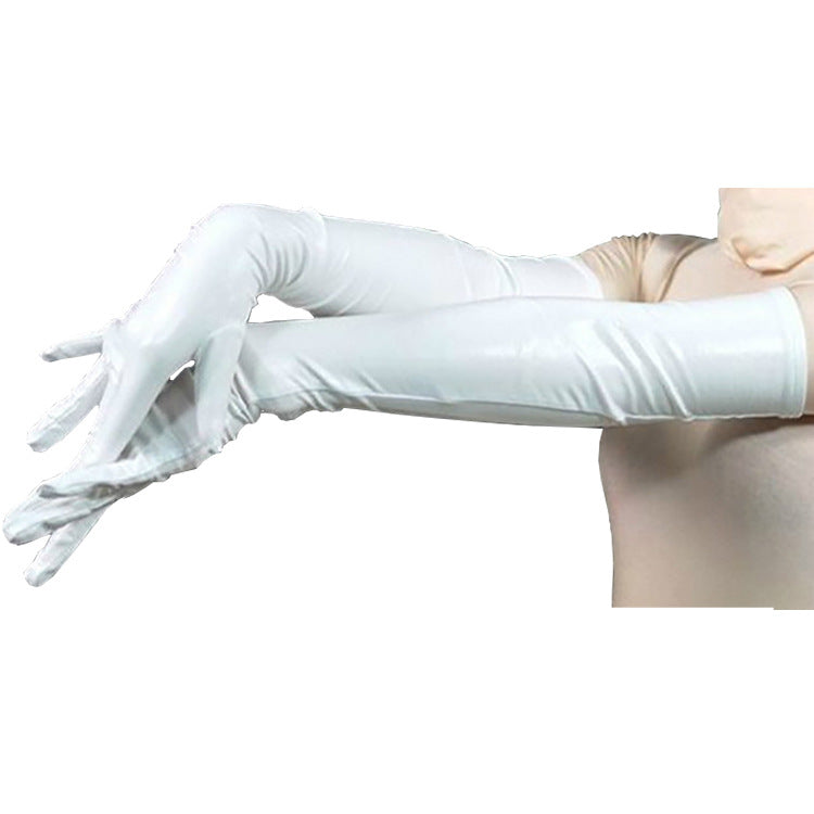 Stage Performance Prom Rubberized Tight Gloves