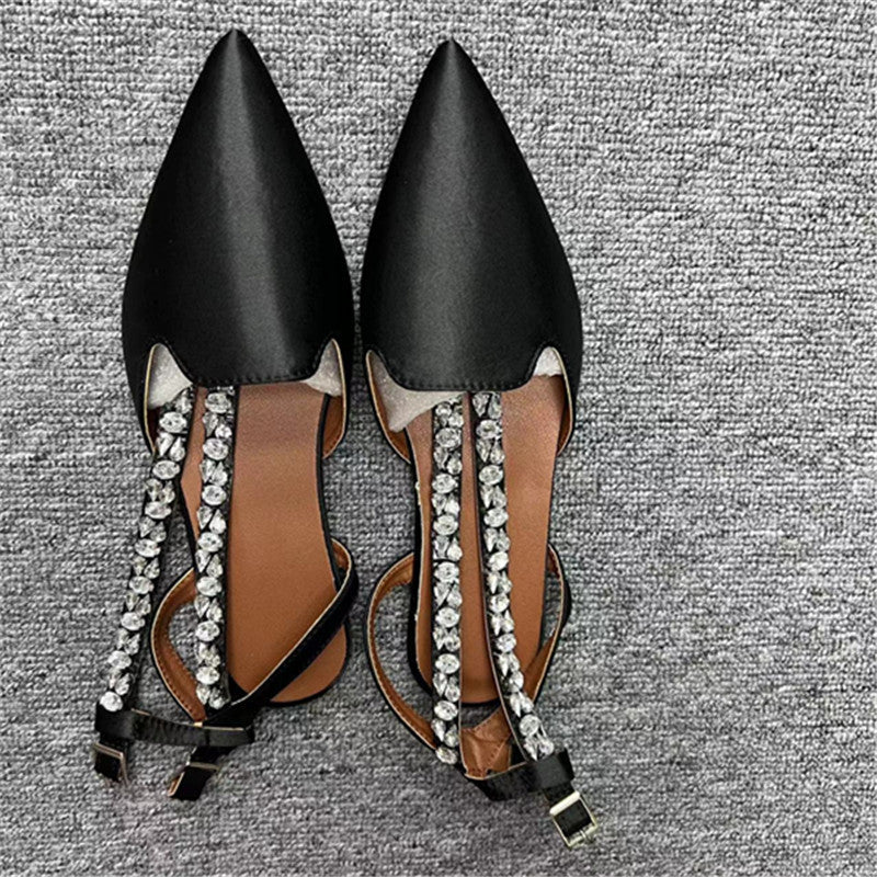 Women's Baotou Pointed Rhinestone Sandals